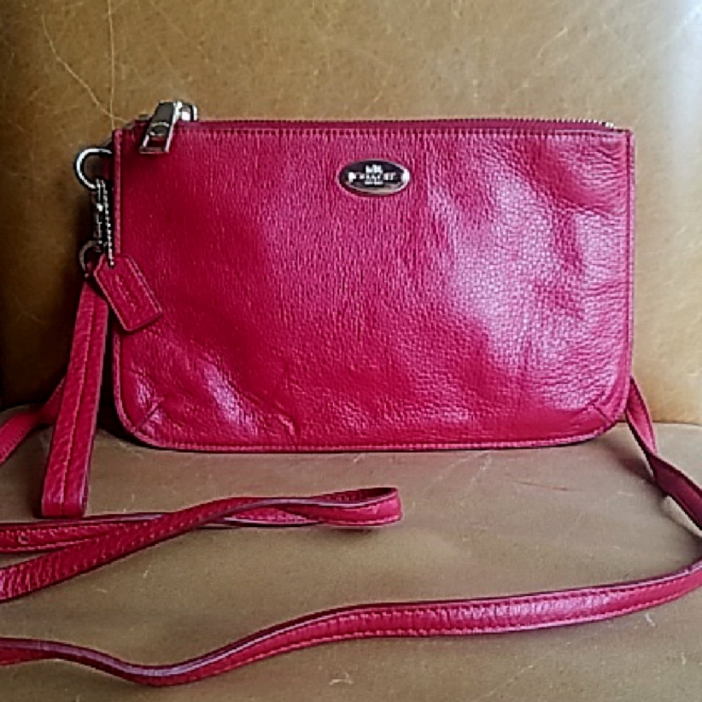 Coach Lyla Red Pebbled Leather Crossbody Bag